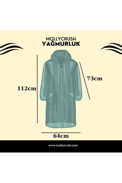 Mollycrush Unisex Raincoat – Lightweight Waterproof Long Raincoat with Hood