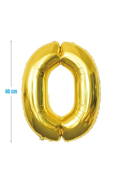 MC Micostore PartyGo birthday balloons number 0, 40cm, gold, FB0011