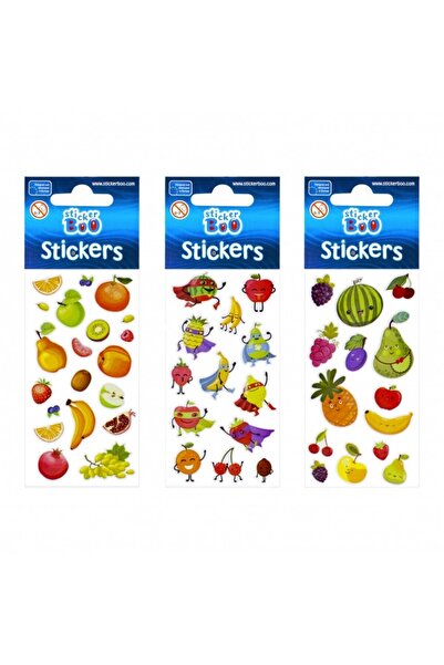 Craft with Fun Αυτοκόλλητα - φρούτα, σετ 14-20 τεμαχίων, Sticker Boo, 471543