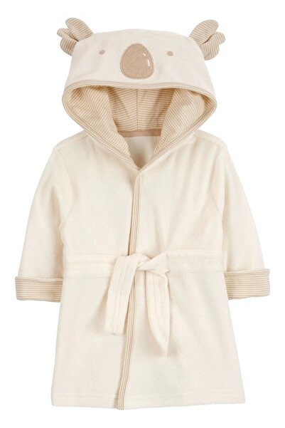 Carter's Unisex Bebek 3D Kulaklı Kemerli Bornoz Ekru