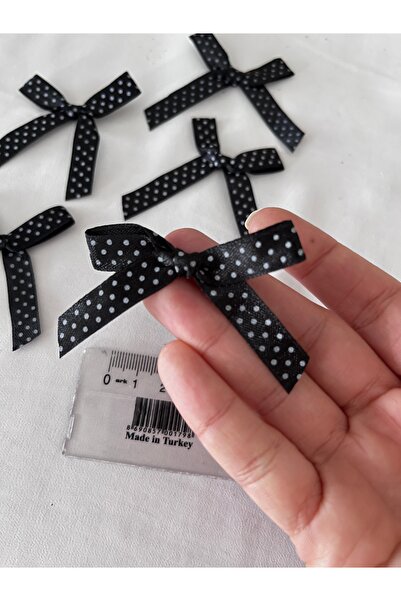 partici dükkanı Mini Ready-Made Bow - Polka Dot Bow - Black and White Polka D...