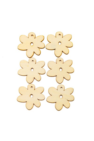 Colorarte Δημιουργικά αξεσουάρ - ξύλο - λουλούδι, σετ 6 τεμαχίων,