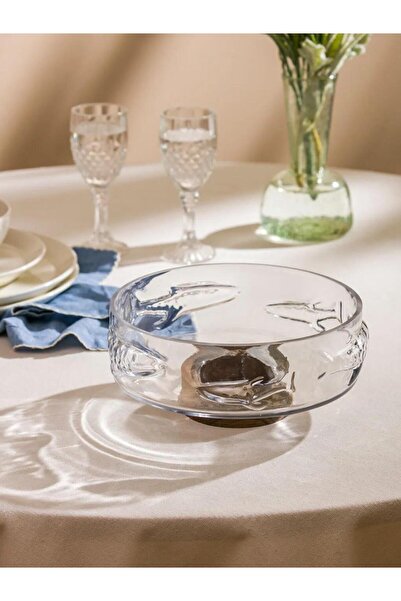 LC Waikiki Colorless Glass Presentation Bowl with Foot 22 cm (S6)