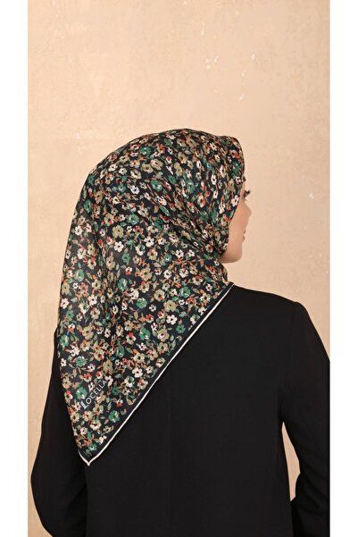 locella Soft Pamuk Eşarp Siyah Yeşil