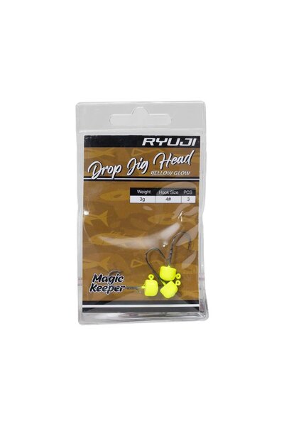 RYUJI Drop Jighead Yellow Glow (3 Adet)