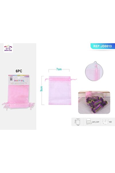 MC Micostore Saculet panza bijuterii PartyGo, 7x9cm, roz, JD0013, set 6 buc