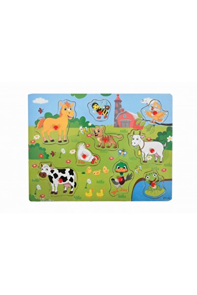 Colorarte Εκπαιδευτικό ξύλινο παζλ Ζώα της φάρμας, 9 τεμάχια, 3+ ετών, Colora...