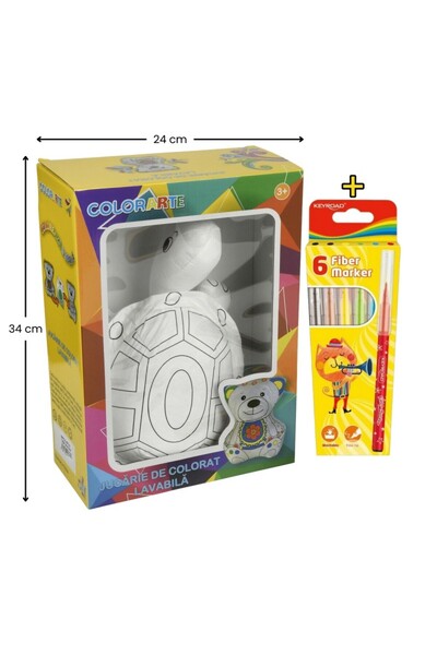 Colorarte Set Jucarie vatelina pentru colorat lavabila + Carioci Keyroad Wash...