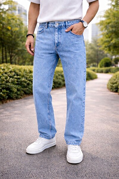 oraystore Men's Straight Fit Jean Trousers Vintage Washed Comfortable Fit Cas...