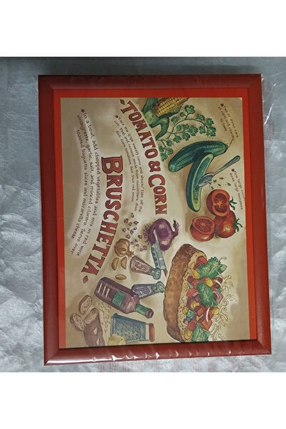 esdekor Tomato-Corn Patterned Enjoyment Tray with Cushion 1 Piece