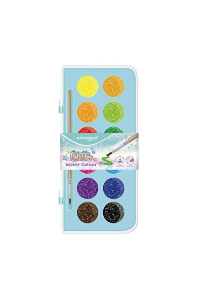 KEYROAD Acuarele Keyroad, cu pensula, 12 culori, 28mm, KR972743