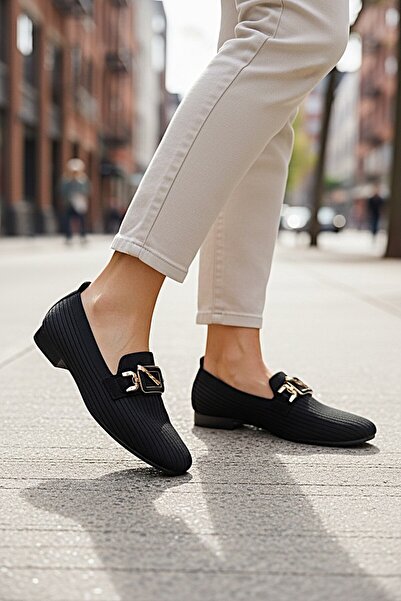 KAFKASLAR AYAKKABI Tri̇ko Knitted Buckle Detailed Home and Outdoor Daily Wome...