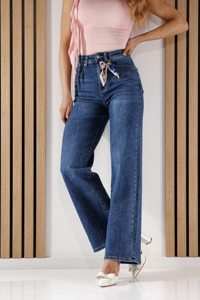 Zaira Γυναικείο τζιν Aldina με φαρδιά μπατζάκια μπλε #A1343 - 30