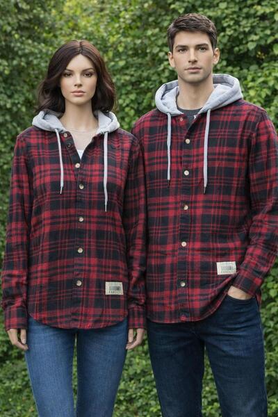 DağdevirenTekstil Unisex Kapüşonlu Oduncu Gömleği