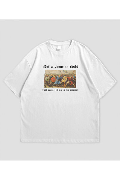 SVART WEAR Not a Phone in Sight Printed Oversize Unisex T-Shirt
