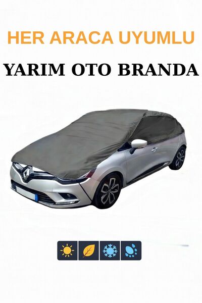 KOWAKS Araç Buz Kar Güneş Koruyucu Yarım Branda Araba Oto Kar Buz Önleyici Ön...