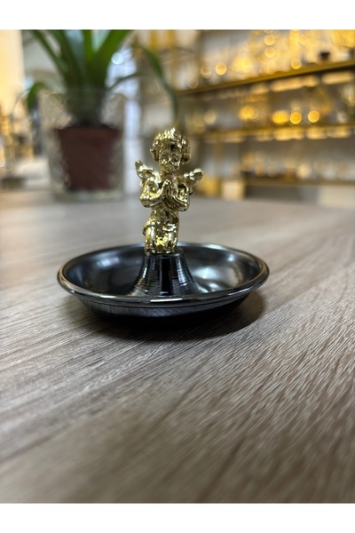 Mercan Tasarım Atölyesi GOLD DUA EDEN MELEKLİ PARLAK SİYAH HAVUZLU LOKUMLUK-Y...