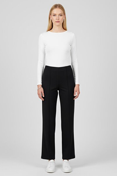 Rays 8303A Front-Waisted High Waist Trousers Black