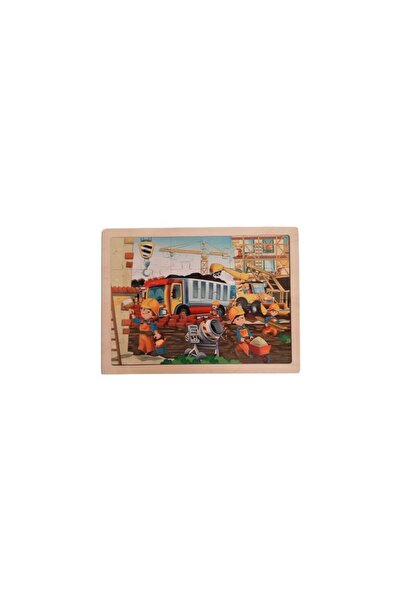 Colorarte Wooden puzzle Construction site with dump truck, 24 pieces,