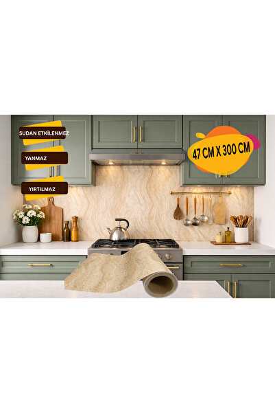 FixCaps TRAVERTEN desen Kendineden Yapışkanlı Folyo 47 cm x 300 cm