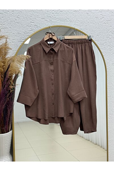 BENAHOLL Şüheda Front Robalı Pantolonlu Takım-As497 Light Brown