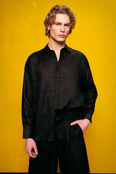 Hiccup GIESTO linen shirt, regular fit, with button closure