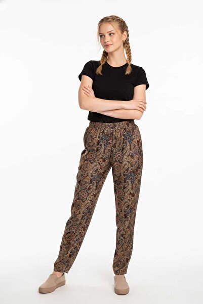 BRANDLAND Γυναικείο παντελόνι με φαρδιά μπατζάκια, ελαστική μέση, ειδικής κατ...