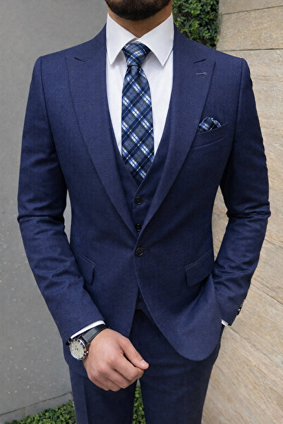 ENRICO MASAROTTI Slim Fit Vest Men's Suit