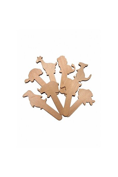 Colorarte Δημιουργικά αξεσουάρ - ξύλο - ανάμεικτα άγρια ​​ζώα, σετ 8 τεμαχίων,