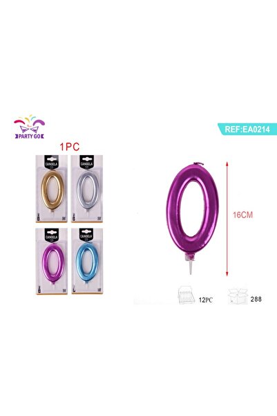 MC Micostore Lumanari aniversare pentru tort PartyGo cifra 0, 16cm, diverse c...