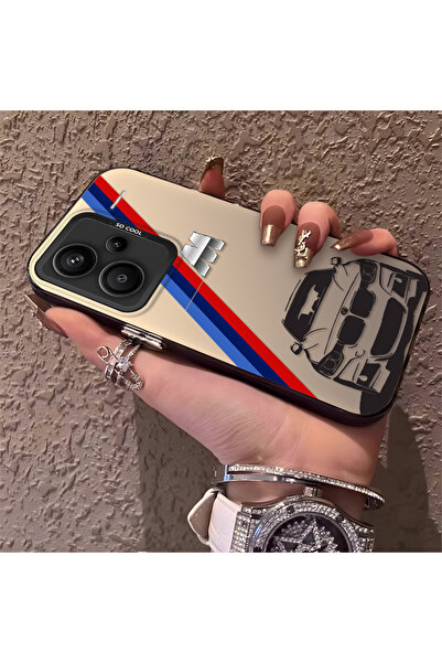 Hontinga Redmi Note 13 Pro Plus 5G Uyumlu Silikon BMW Desenli Kenar Sert Arka...