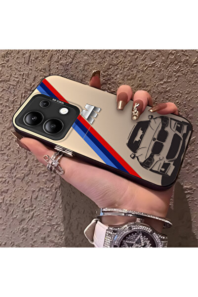 Hontinga حافظة هاتف Redmi Note 13 4G متوافقة مع السيليكون بنمط BMW ذات حافة ص...