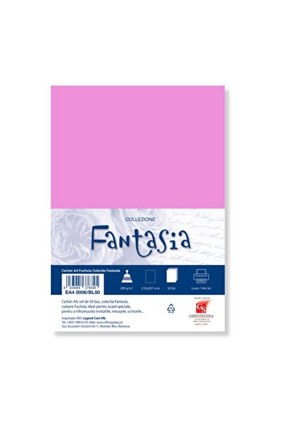 Colorarte Special colored cardboard A4 Fantasia, 200g/sqm, fuchsia, top 50 sh...
