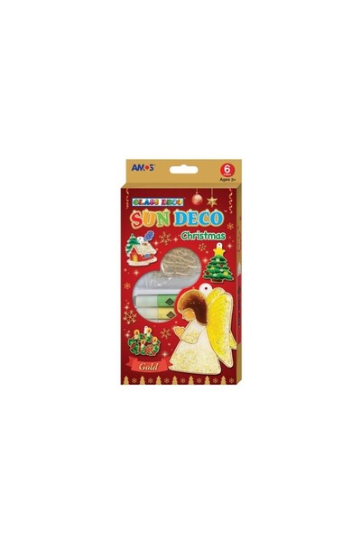 Amos Set creatie SD10P6-CH, GlassDeco Christmass, 6 culori /10.5ml+6 sabloane