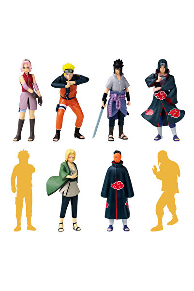 NECO TOYS مجموعة شخصيات ناروتو المكونة من 8 قطع موديل 2