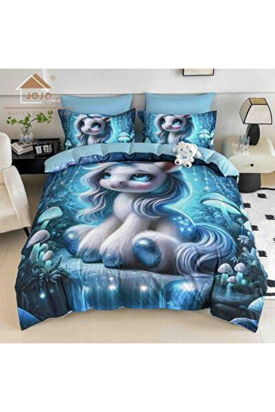 JOJO HOME Bed Linen, 5D Print, Double Bed, Fitted Sheet