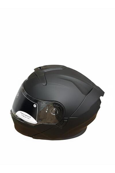 Casque Çene Açılır Mat Siyah Kask Vizörlü (ECE BELGELİ)