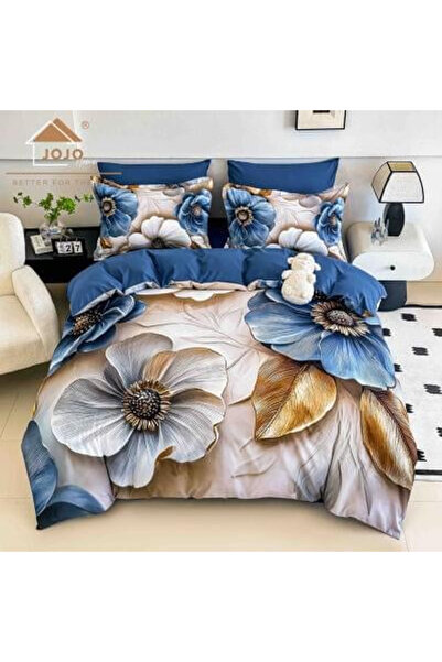 JOJO HOME Bed Linen, 5D Print, Double Bed, Fitted Sheet