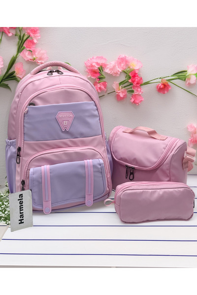 Harmela First School Bag 3-Piece School Backpack Set Waterproof Girls' Primar...