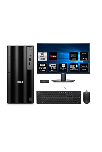 Dell Pro Tower QCT1250 i7 14700 96GB 4TB SSD RTX5050/8GB W11P Masaüstü Bilgis...