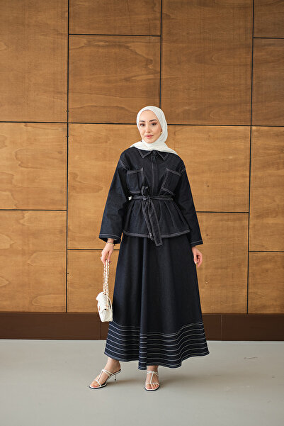 LOCCO Women's Shirt with Collar, Hidden Buttons, Embroidery, Double Pockets, ...