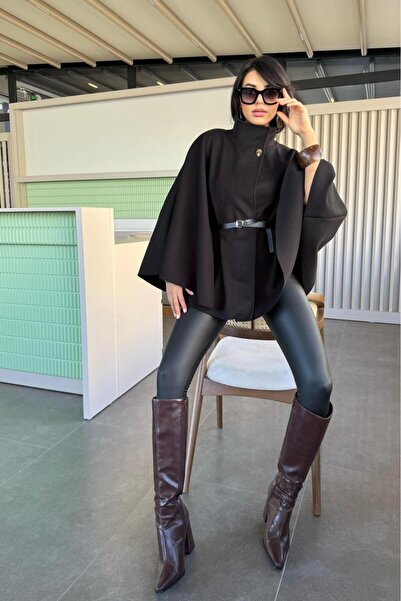 KASİDE KEMERLİ DİK YAKA PANÇO