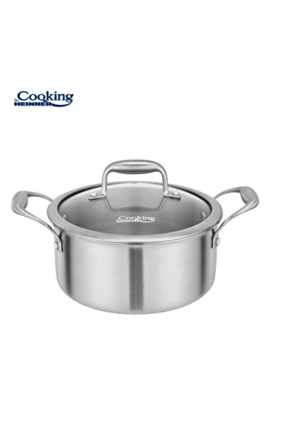 Heinner STAINLESS STEEL PORK CUP + GLASS LID 20x10CM, 2.8L, ATOMIC3 HR-MRK-3A20