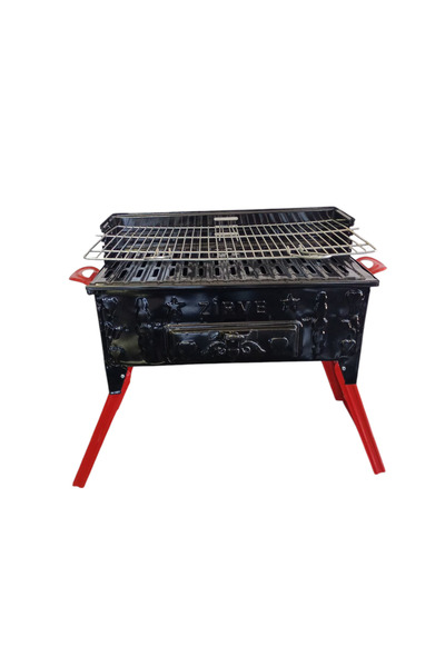 Zirve CROFT Mangal Emaye Pervazlı Lüks Izgara Ayaklı Mangal Takımı 33x53 cm