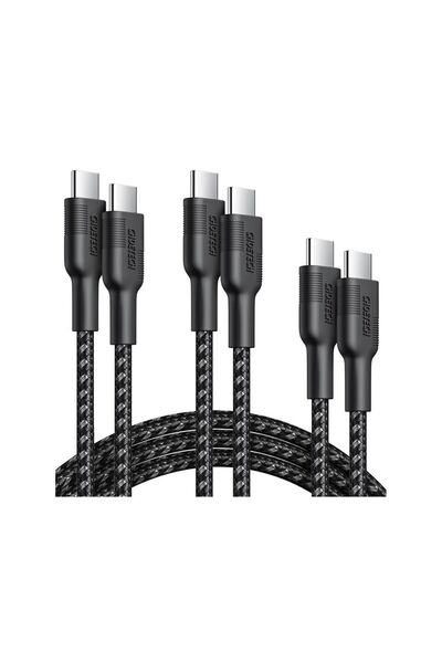 OEM Σετ καλωδίων USB τύπου C - USB τύπου C 100W 3 τεμάχια 1,2μ +2x 2μ μαύρο C...