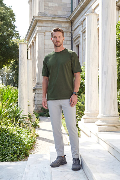 Etikmen 100% органічна бавовна, пряма oversize хакі чоловіча футболка