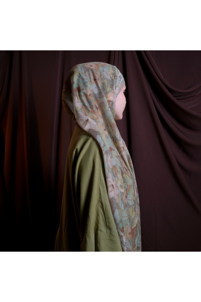 Mehru Scarfs Rami Petra Desen Olive Şal – Kaymaz Doku – Yazlık/Kışlık - 75x185
