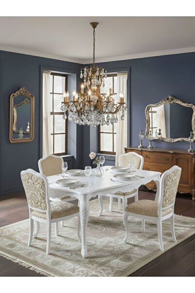 Gazzini Furniture Juliette Fransız Still Ahşap Yemek Masası 110x200