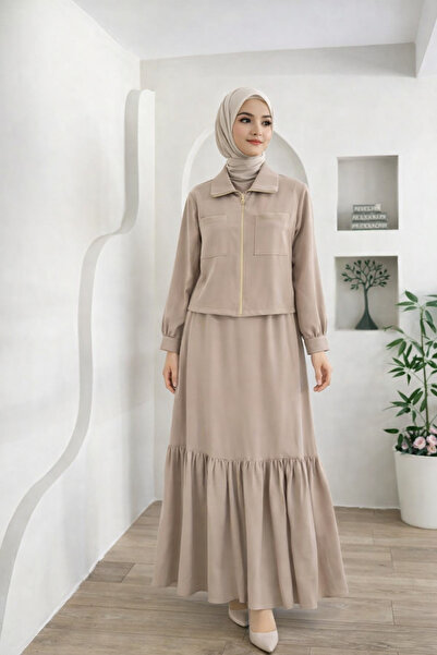 Janset Tesettür iki parça Yazlık Elbise Model