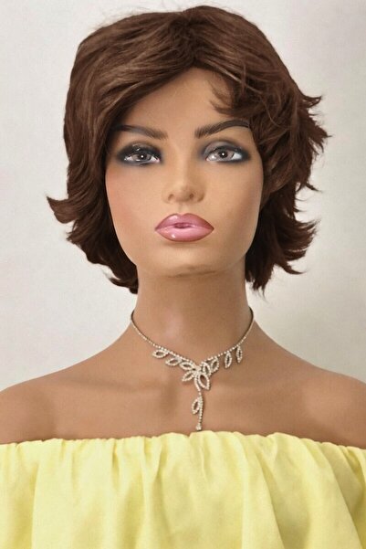 Gerçek Efsane Kısa saç severler için çikolata kahve gerçek saç peruk